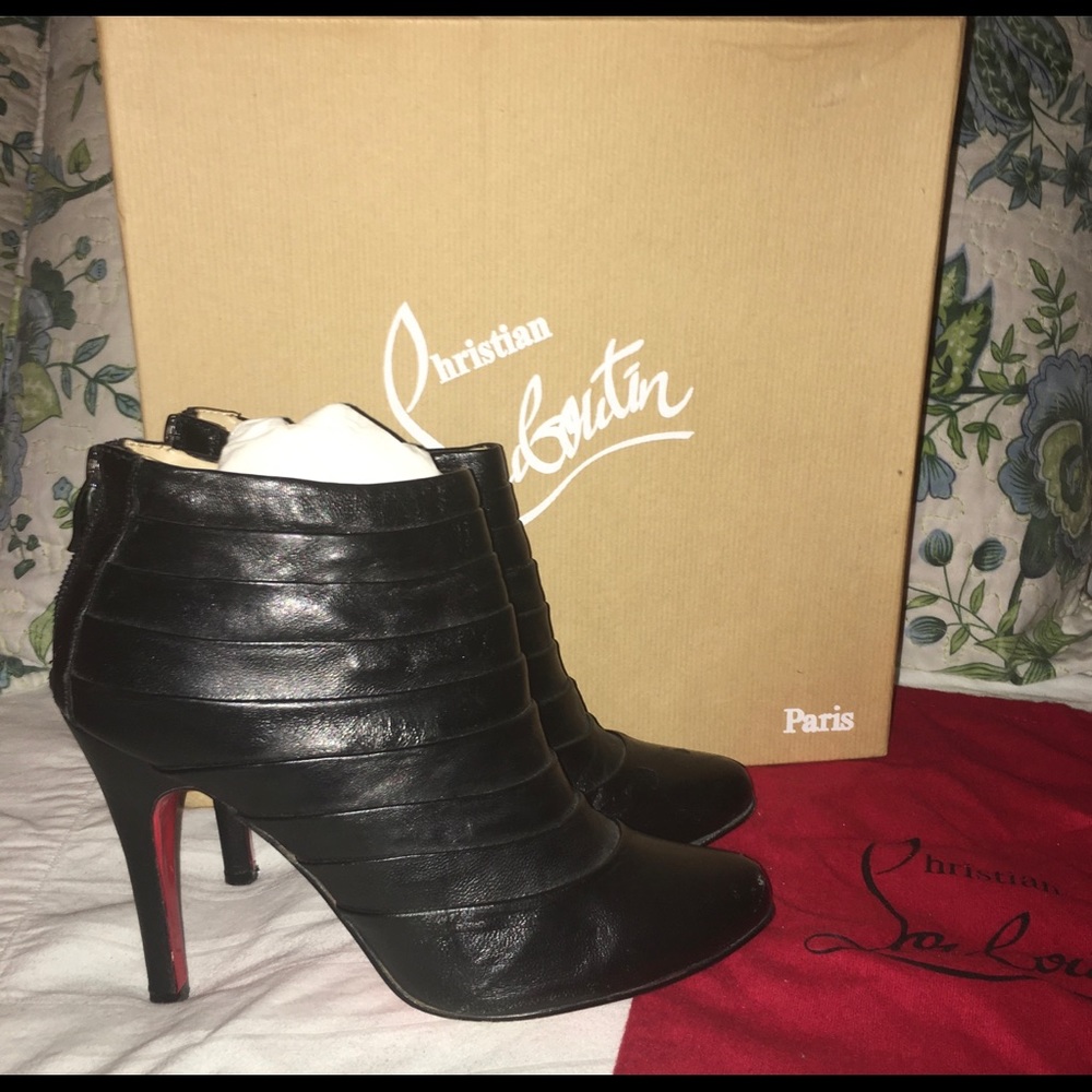 Christian Louboutin - Black Leather Booties